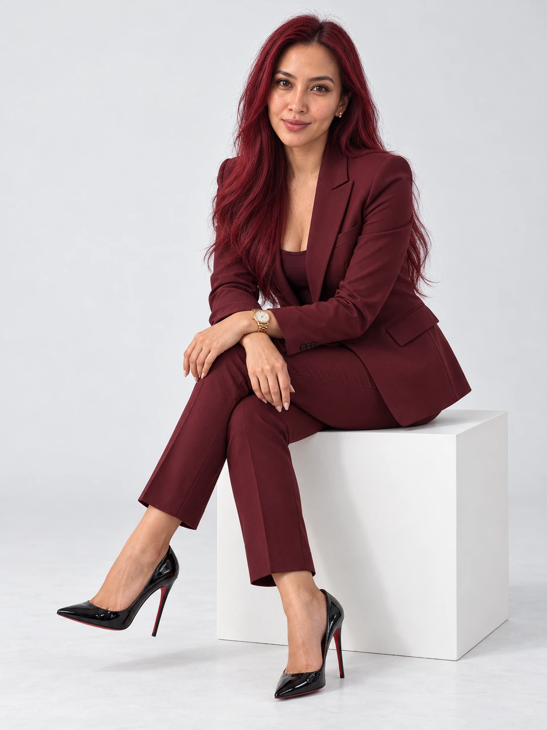 Burgundy Executive portrait template