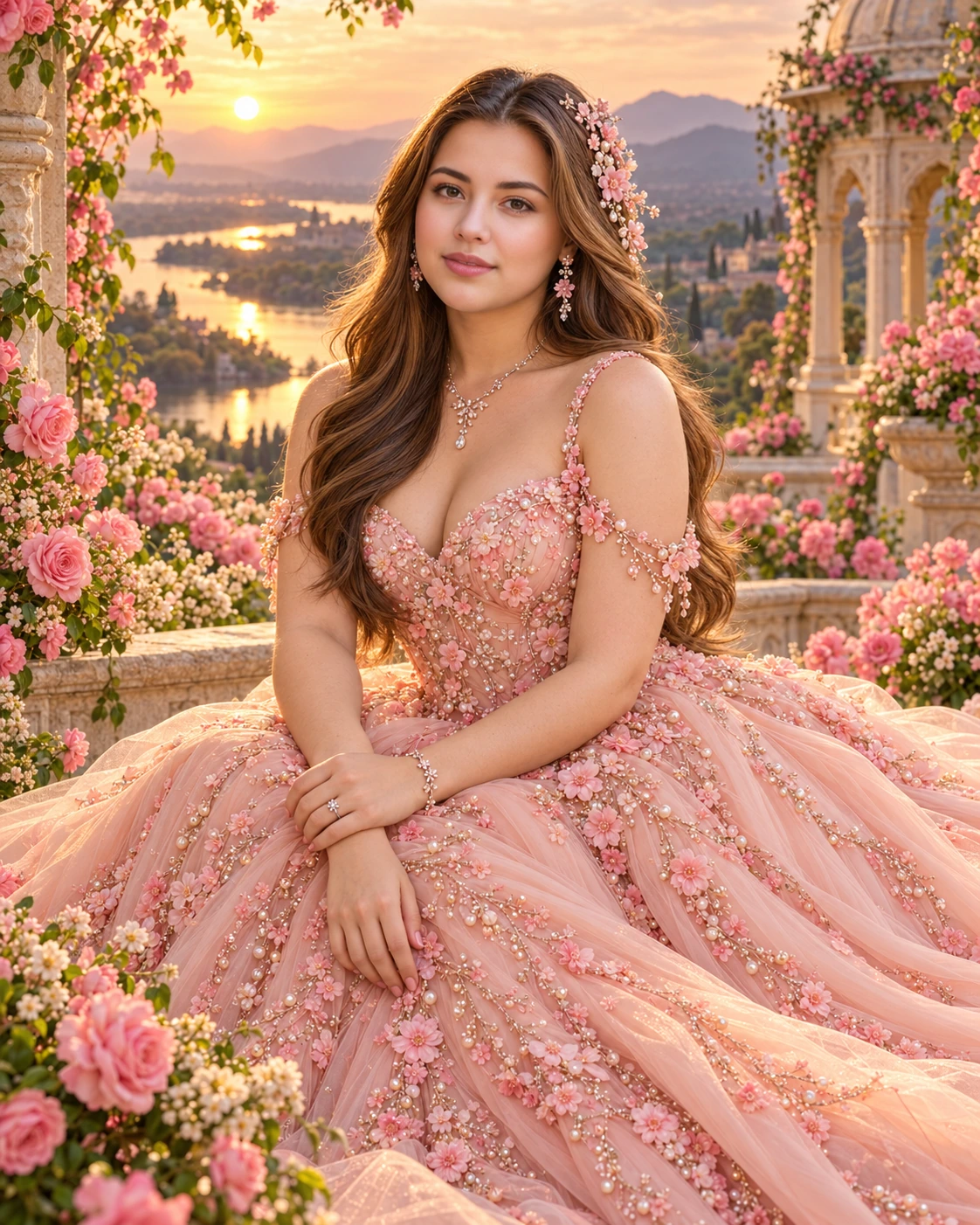 Sunset Peach Couture — Signature portrait inspiration