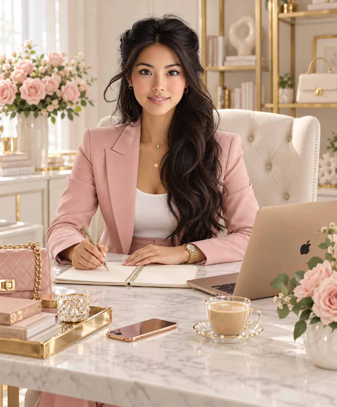 Blush Executive Desk — Signature portrait inspiration