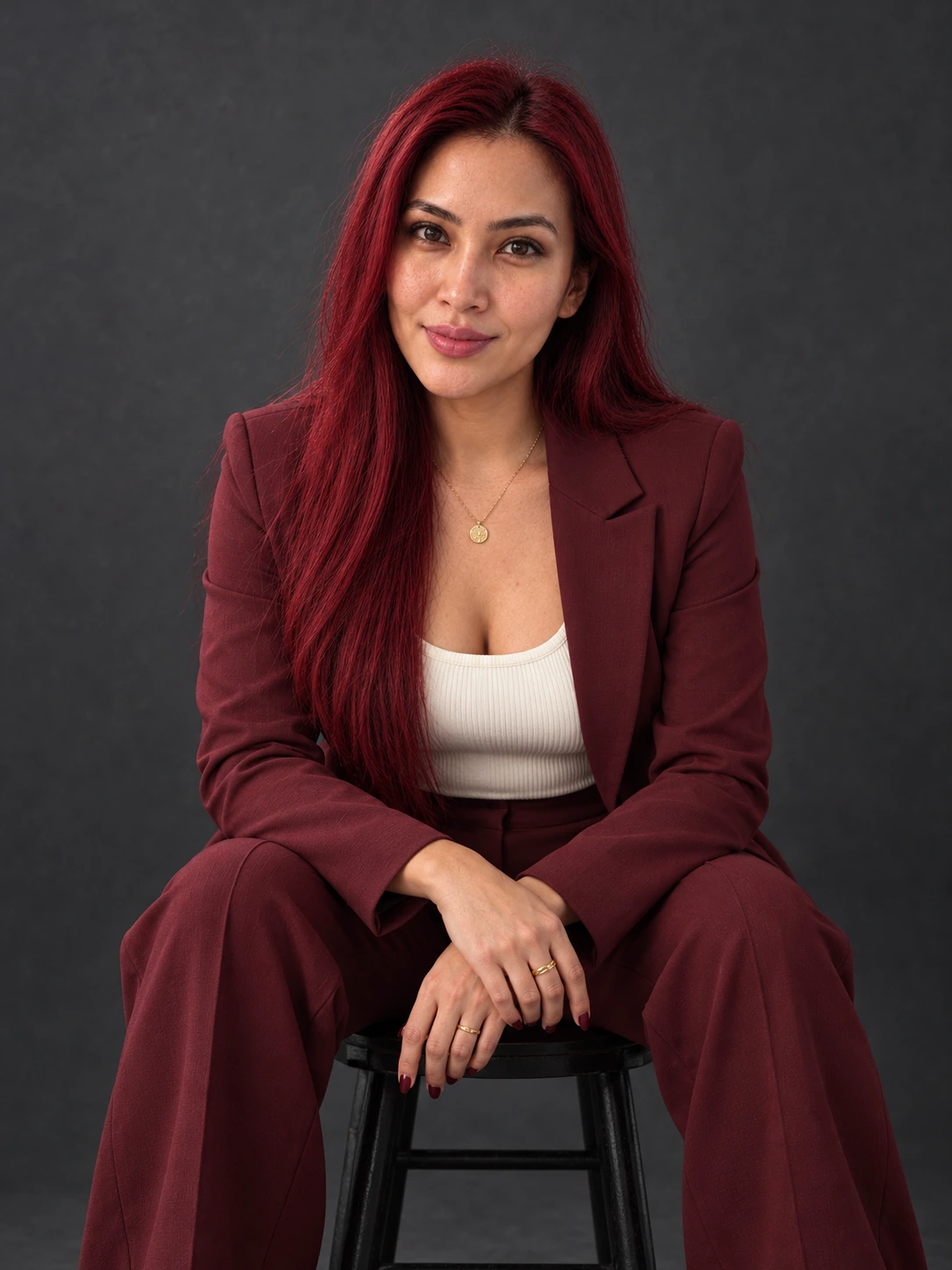 Burgundy Studio portrait template