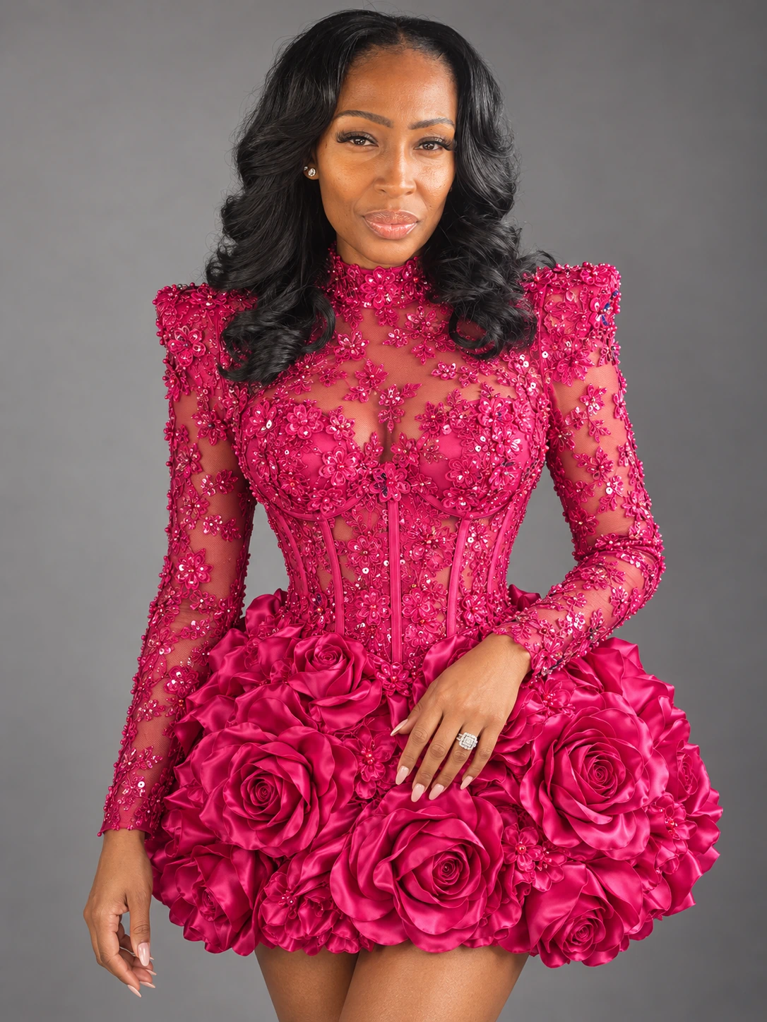 Fuchsia Rose Couture portrait template