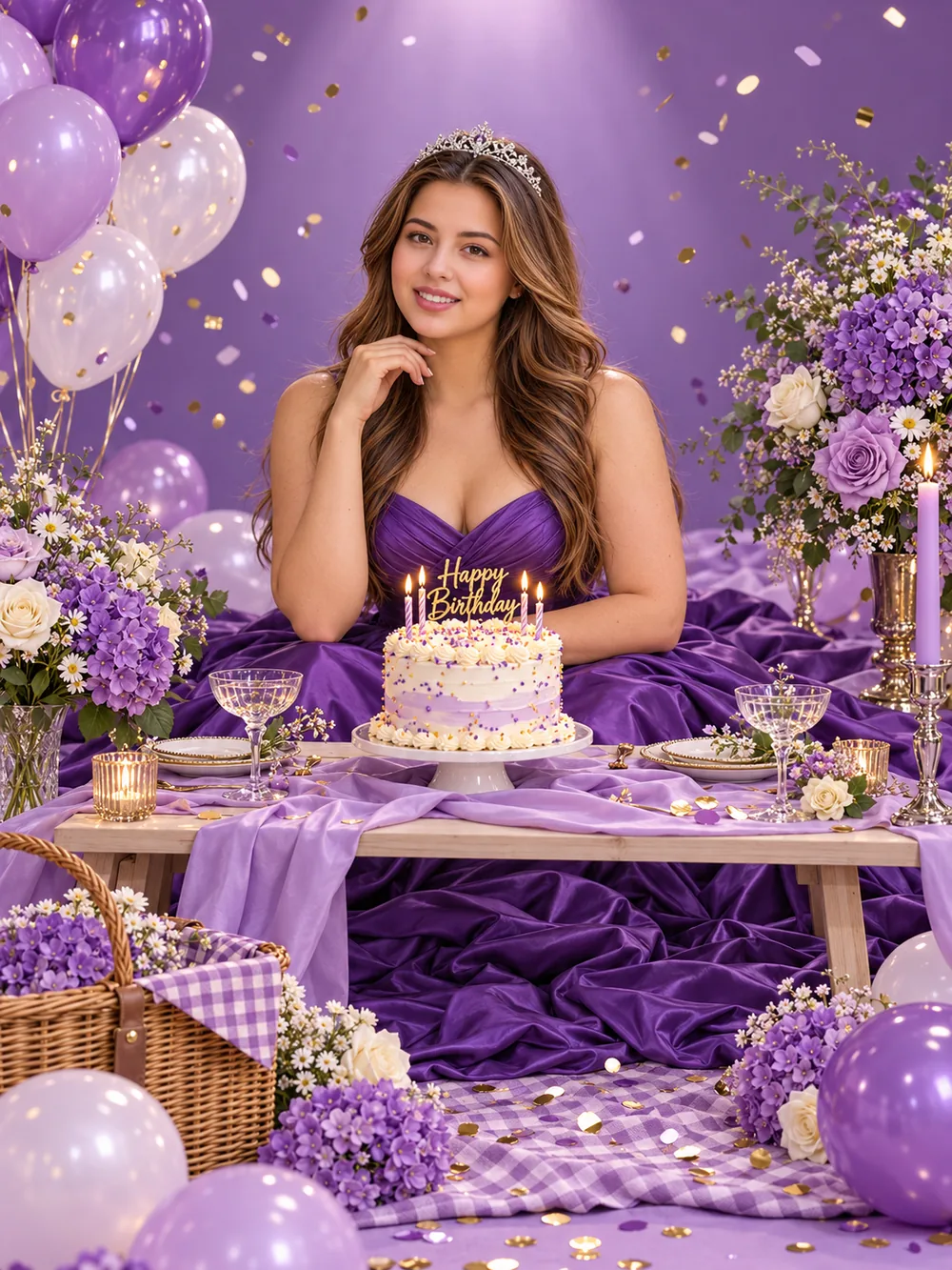 Lavender Birthday Wishes portrait template inspiration