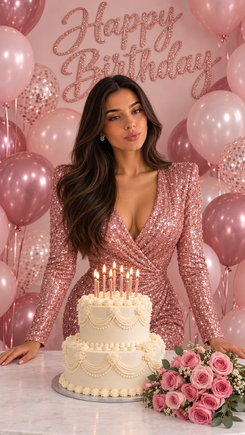 Pink Birthday Glow portrait template inspiration